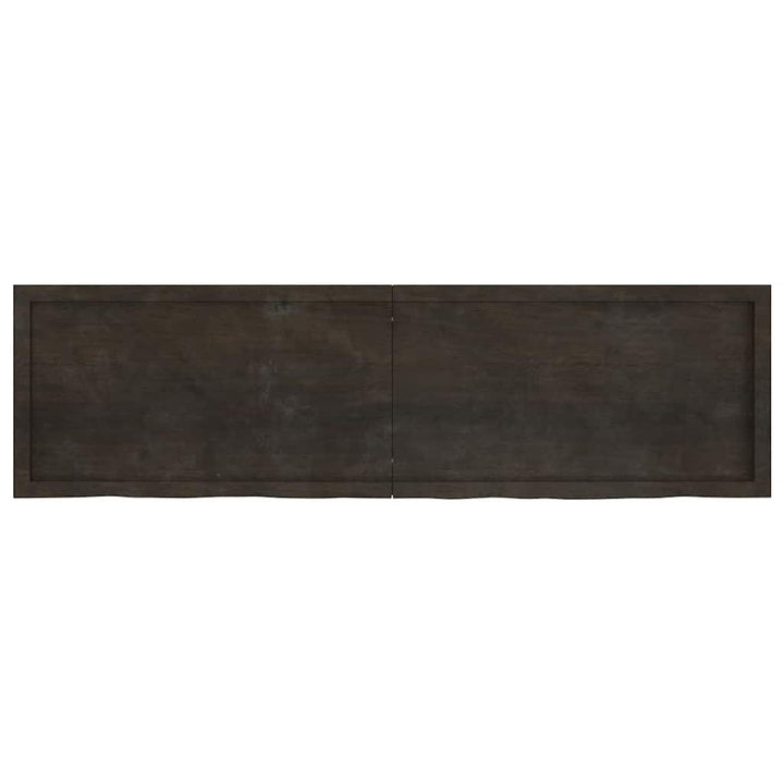 bordplade 180x50x(2-6) cm behandlet massivt egetræ mørkebrun