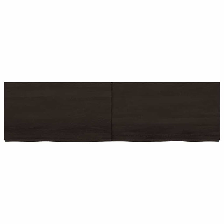 bordplade 180x50x(2-6) cm behandlet massivt egetræ mørkebrun