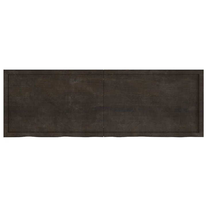 bordplade 180x60x(2-4) cm behandlet massivt egetræ mørkebrun