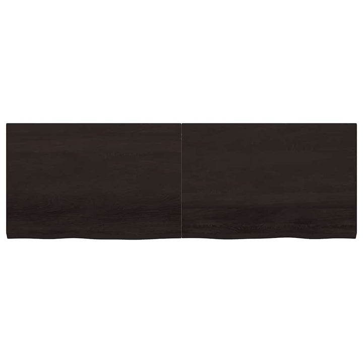 bordplade 180x60x(2-4) cm behandlet massivt egetræ mørkebrun