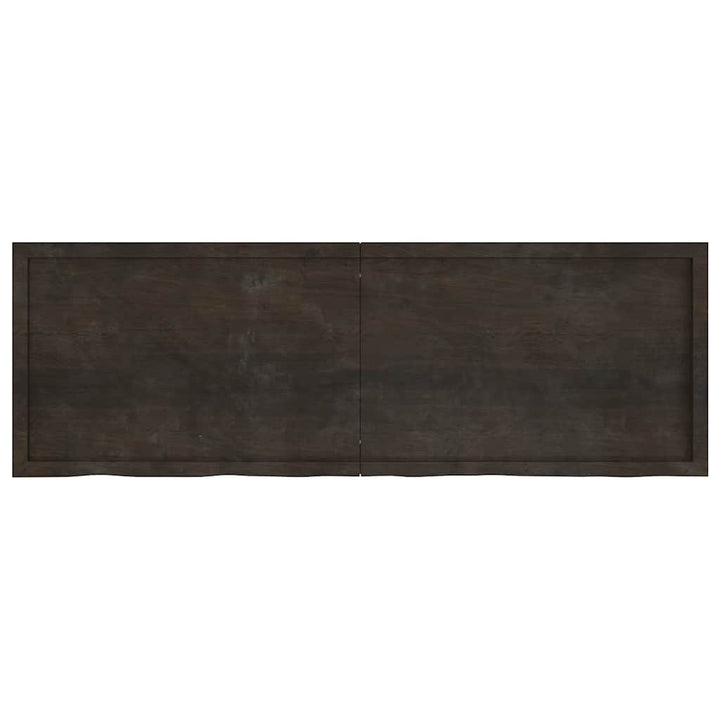 bordplade 180x60x(2-6) cm behandlet massivt egetræ mørkebrun