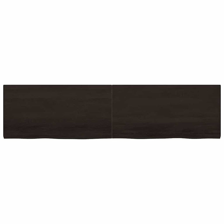 bordplade 200x50x(2-4) cm behandlet massivt egetræ mørkebrun