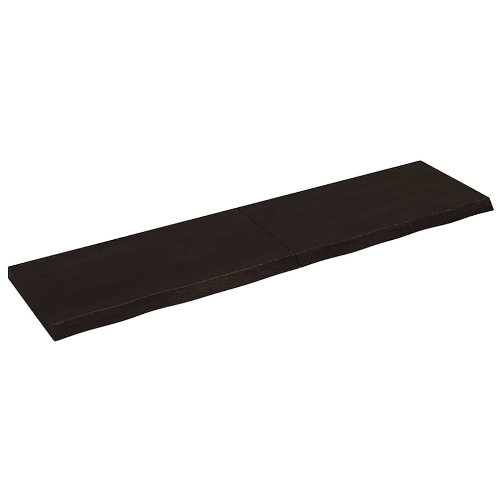 bordplade 200x50x(2-6) cm behandlet massivt egetræ mørkebrun