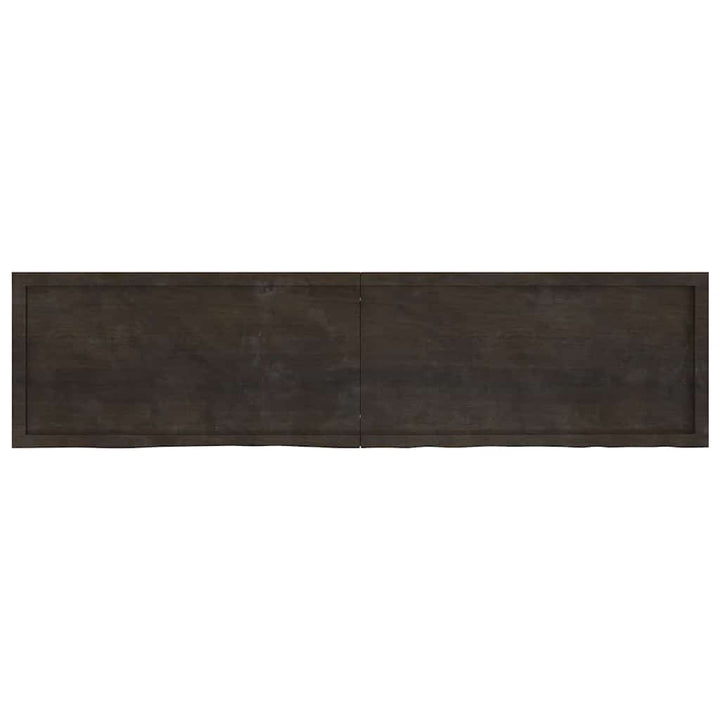 bordplade 200x50x(2-6) cm behandlet massivt egetræ mørkebrun