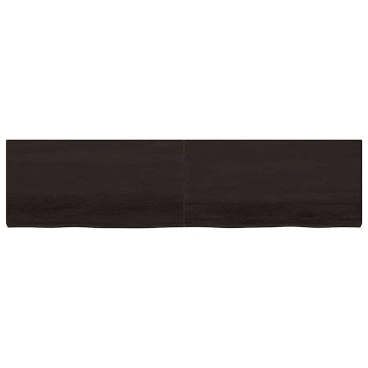 bordplade 200x50x(2-6) cm behandlet massivt egetræ mørkebrun