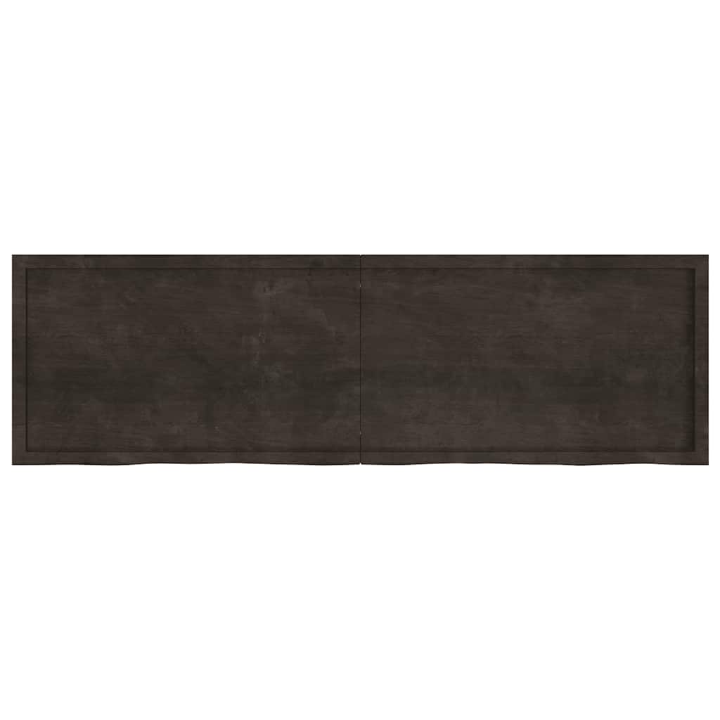 bordplade 200x60x(2-4) cm behandlet massivt egetræ mørkebrun