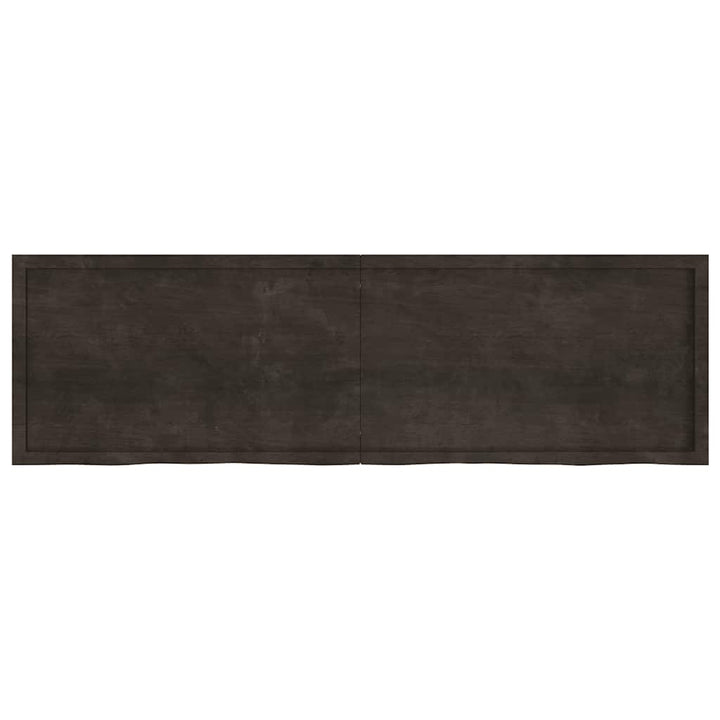 bordplade 200x60x(2-4) cm behandlet massivt egetræ mørkebrun