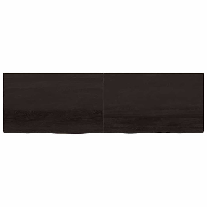 bordplade 200x60x(2-4) cm behandlet massivt egetræ mørkebrun