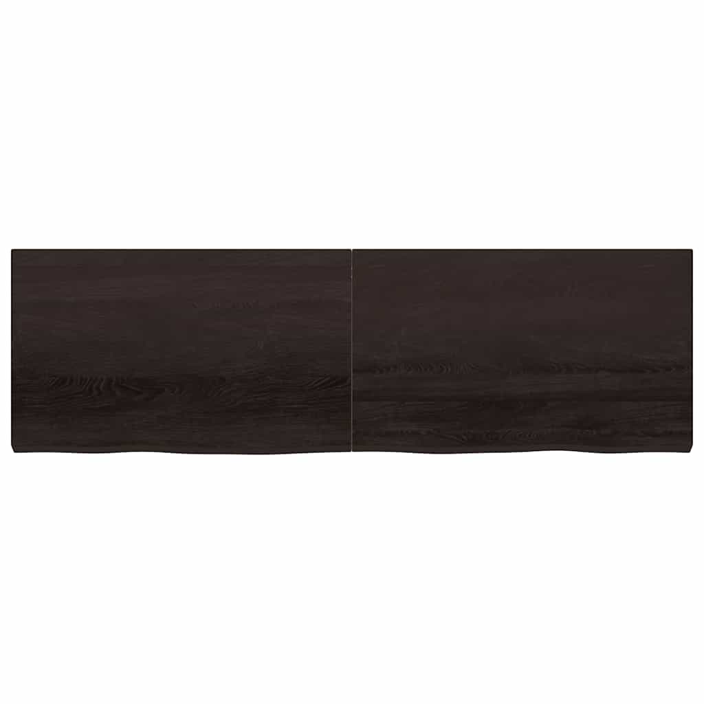 bordplade 200x60x(2-6) cm behandlet massivt egetræ mørkebrun