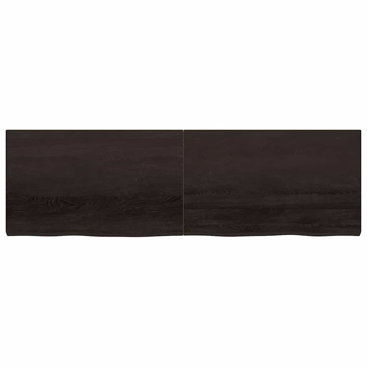 bordplade 200x60x(2-6) cm behandlet massivt egetræ mørkebrun