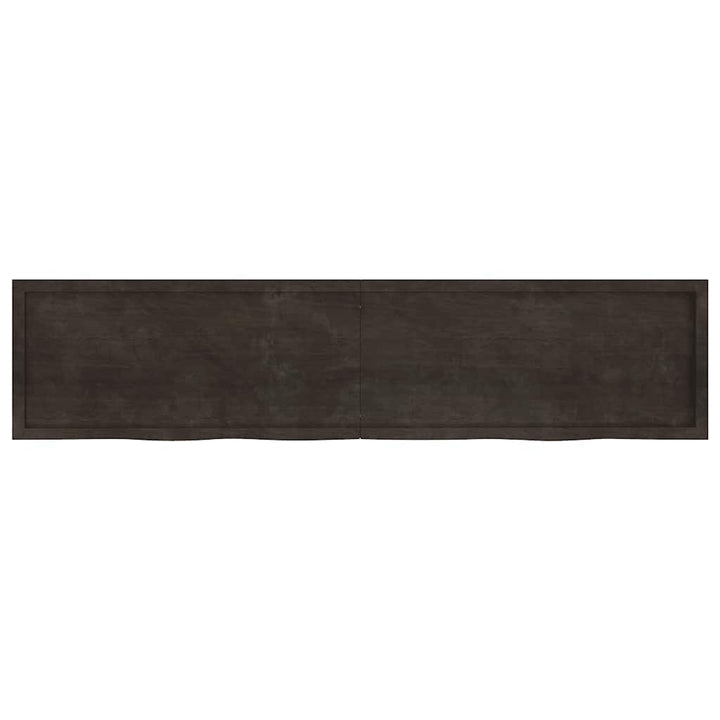 bordplade 220x50x(2-4) cm behandlet massivt egetræ mørkebrun