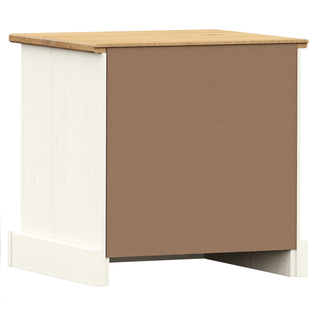sengebord VIGO 42x35x42 cm massivt fyrretræ hvid
