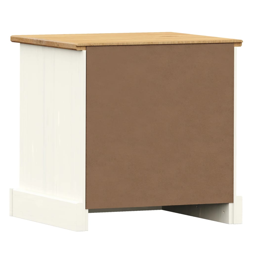 sengebord VIGO 42x35x42 cm massivt fyrretræ hvid