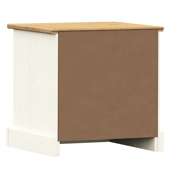 sengebord VIGO 42x35x42 cm massivt fyrretræ hvid