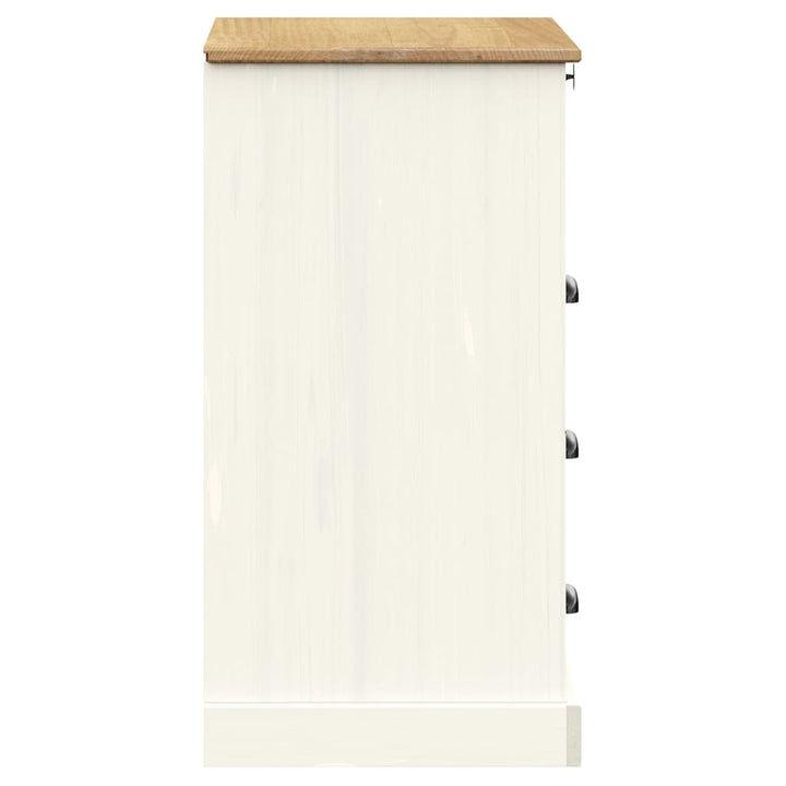 kommode VIGO 80x40x76 cm massivt fyrretræ hvid