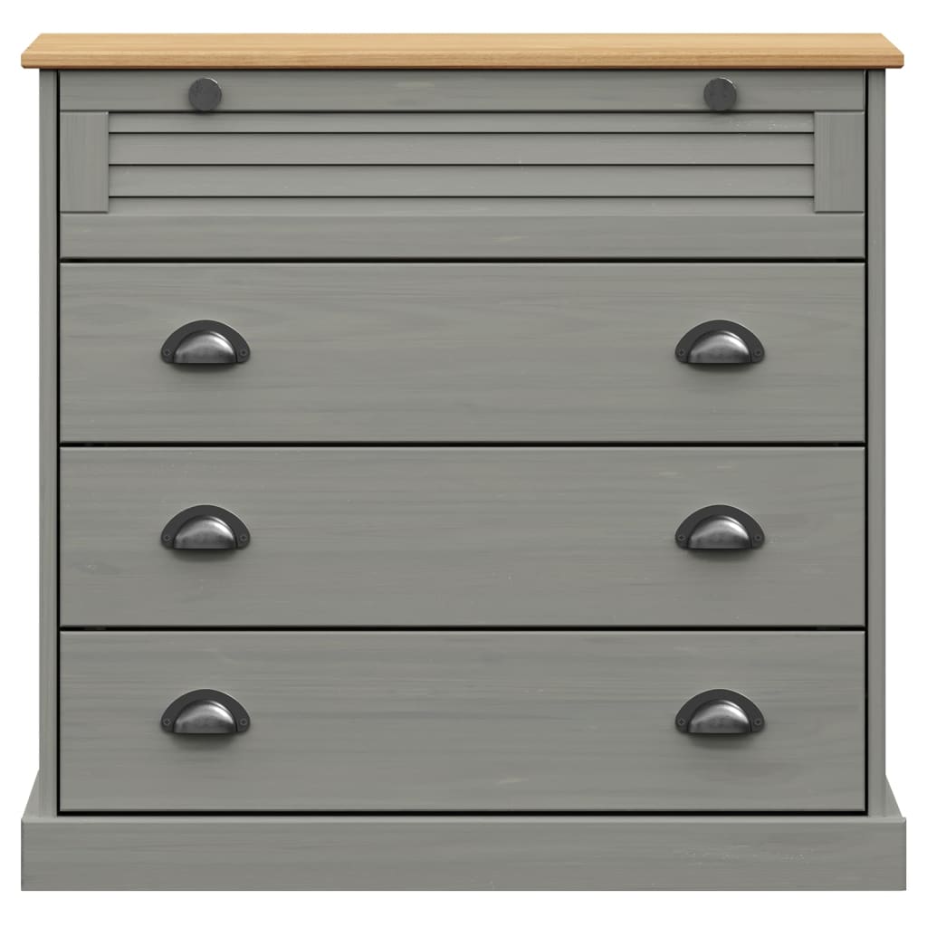 kommode VIGO 80x40x76 cm massivt fyrretræ grå