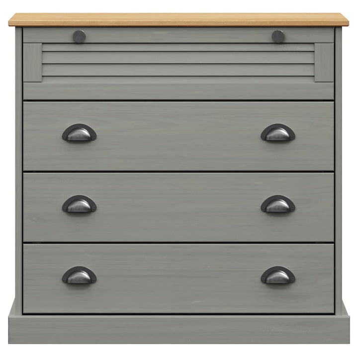 kommode VIGO 80x40x76 cm massivt fyrretræ grå