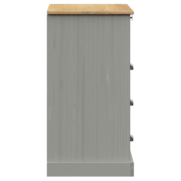kommode VIGO 80x40x76 cm massivt fyrretræ grå