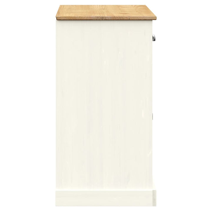 skænk med skuffer VIGO 113x40x75 cm massivt fyrretræ hvid