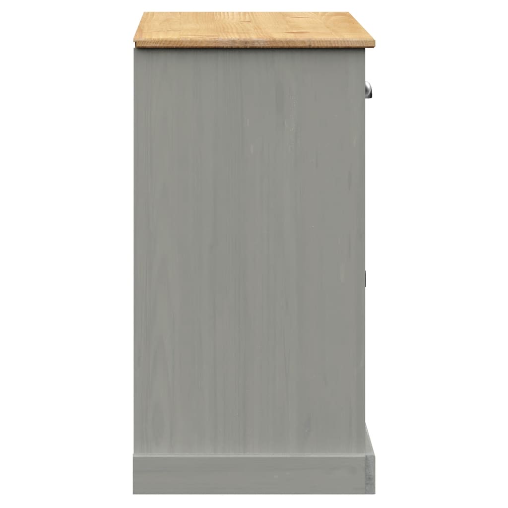 skænk med skuffer VIGO 113x40x75 cm massivt fyrretræ grå