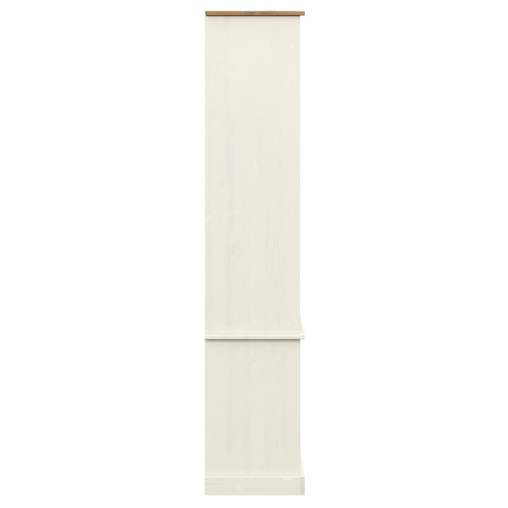 glasskab VIGO 85x35x170 cm massivt fyrretræ hvid