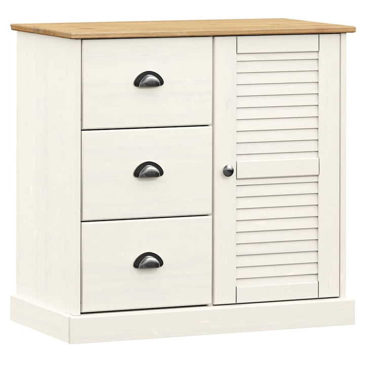skænk med skuffer VIGO 78x40x75 cm massivt fyrretræ hvid