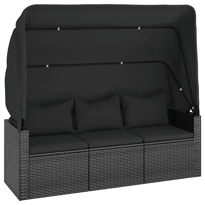 sofasæt til haven 4 dele med hynder polyrattan sort
