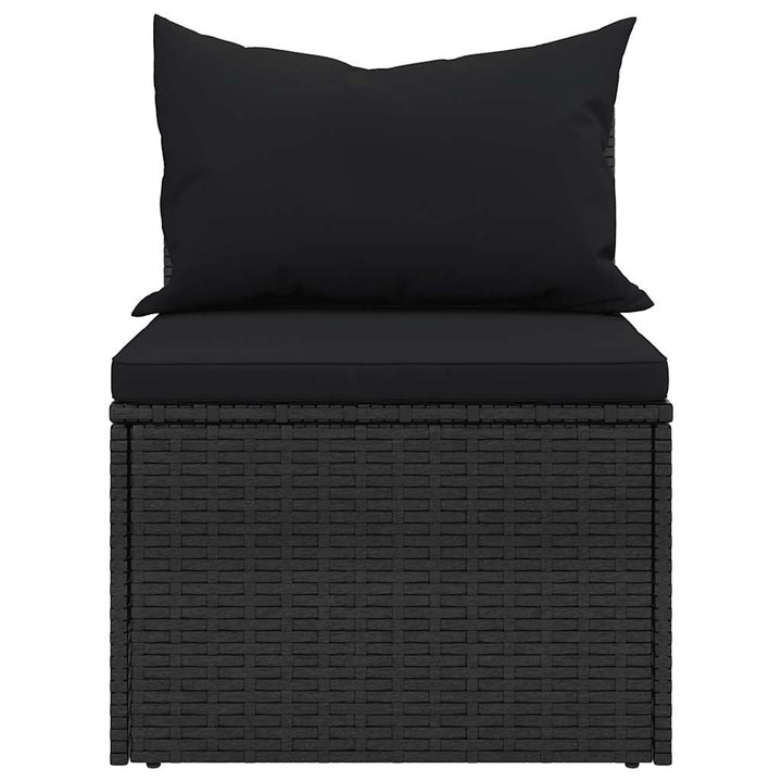 sofasæt til haven 4 dele med hynder polyrattan sort