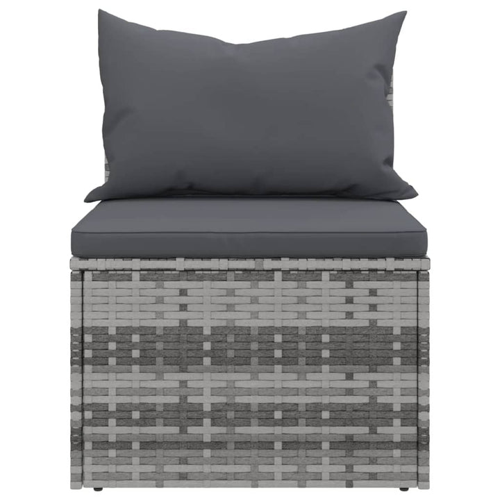 sofasæt til haven 4 dele med hynder polyrattan grå