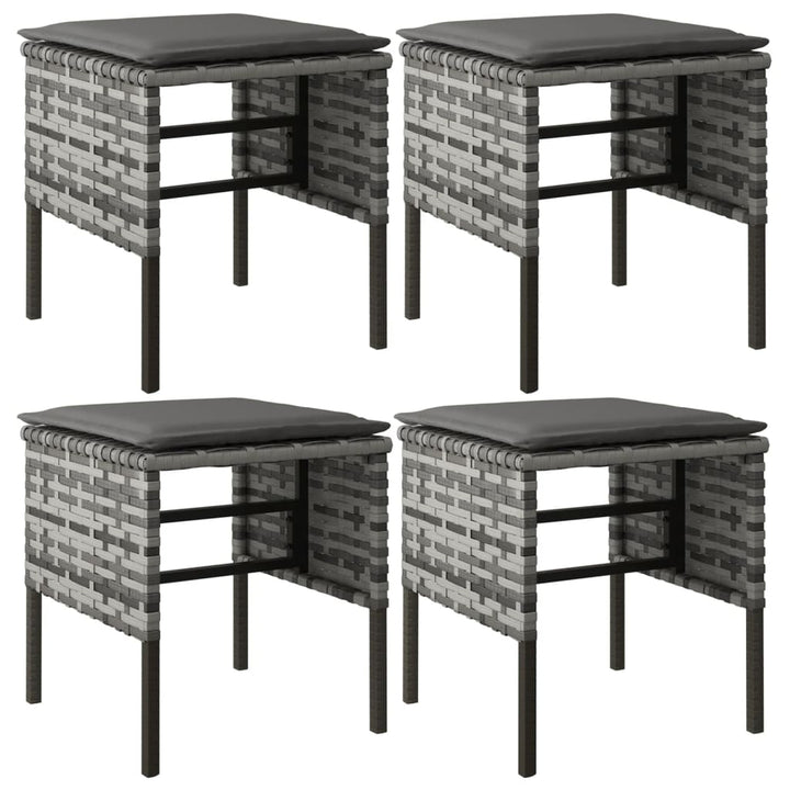 spisebordssæt til haven 6 dele med hynder polyrattan grå
