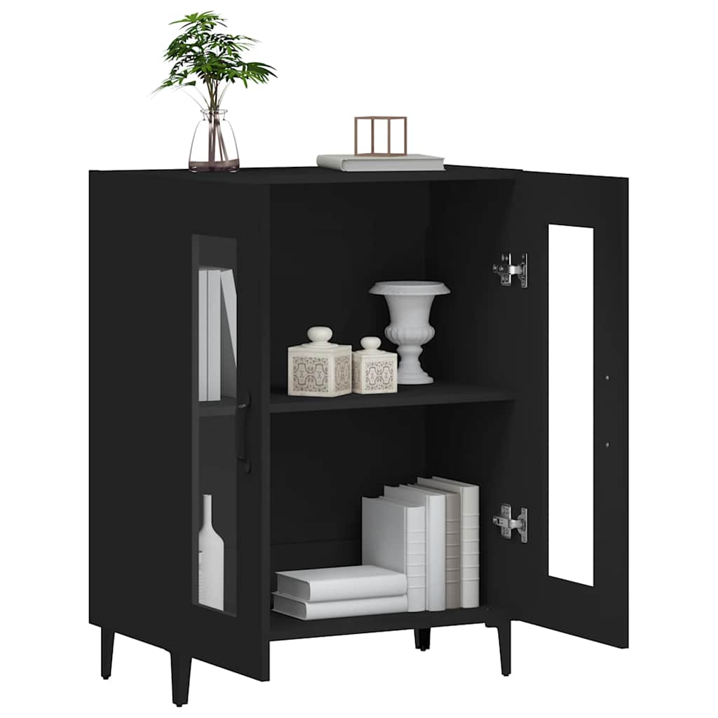 skænk 69,5x34x90 cm konstrueret træ sort