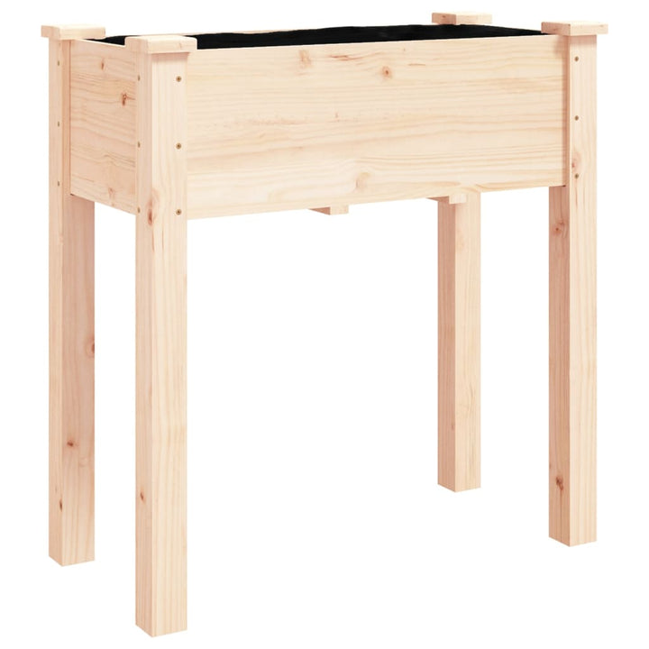 plantekasse med foring 71x37x80 cm massivt fyrretræ