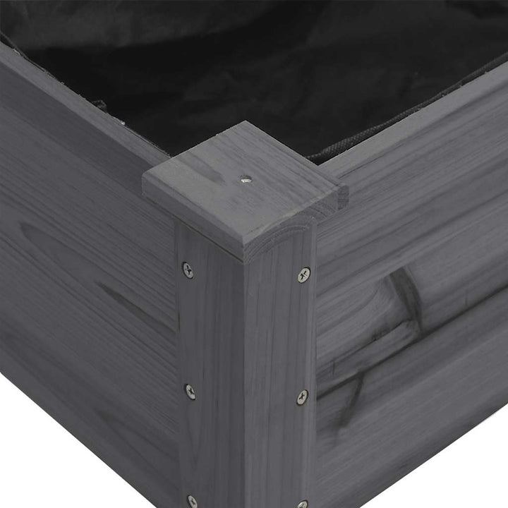 plantekasse med foring 71x37x80 cm massivt fyrretræ grå