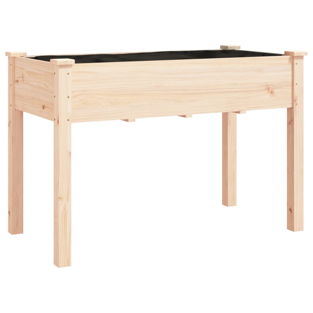 plantekasse med foring 118x59x80 cm massivt fyrretræ