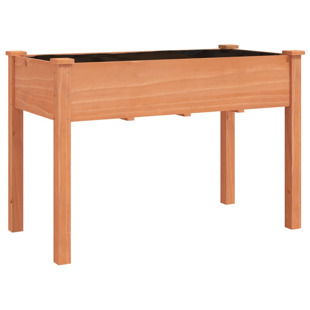 plantekasse med foring 118x59x80 cm massivt fyrretræ brun