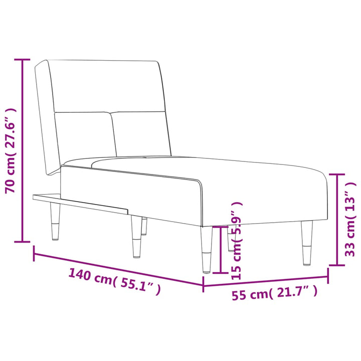 chaiselong velour sort