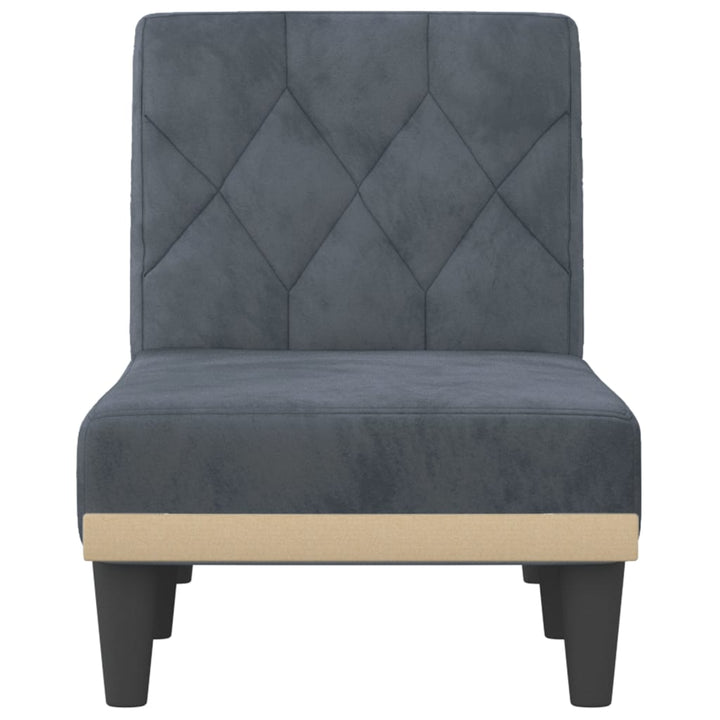 chaiselong velour mørkegrå