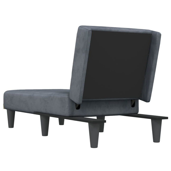 chaiselong velour mørkegrå