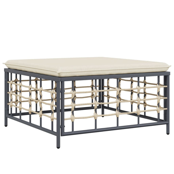 loungesæt til haven 5 dele med hynder polyrattan antracitgrå