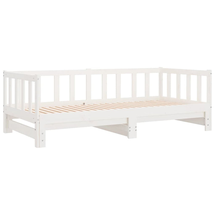 daybed med udtræk 2x(90x200) cm massivt fyrretræ hvid