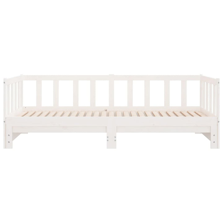 daybed med udtræk 2x(90x200) cm massivt fyrretræ hvid