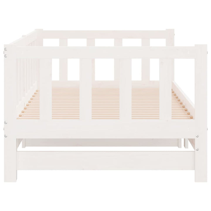 daybed med udtræk 2x(90x200) cm massivt fyrretræ hvid