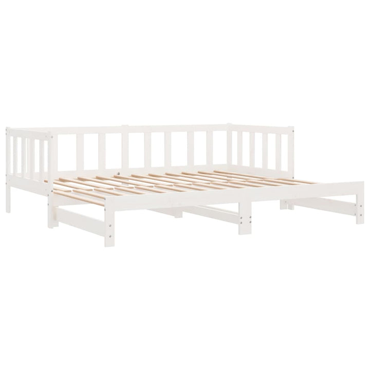 daybed med udtræk 2x(90x200) cm massivt fyrretræ hvid