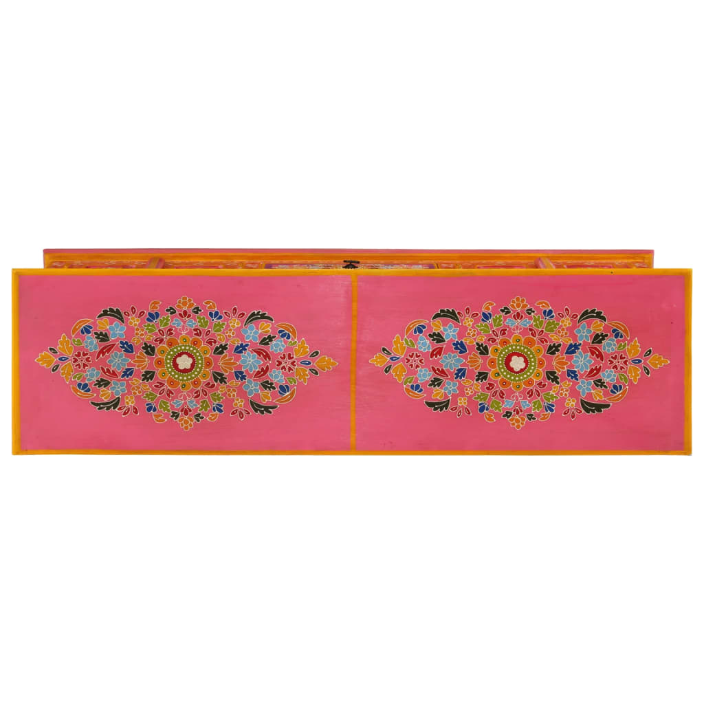 tv-bord 110x30x40 cm massivt mangotræ lyserød