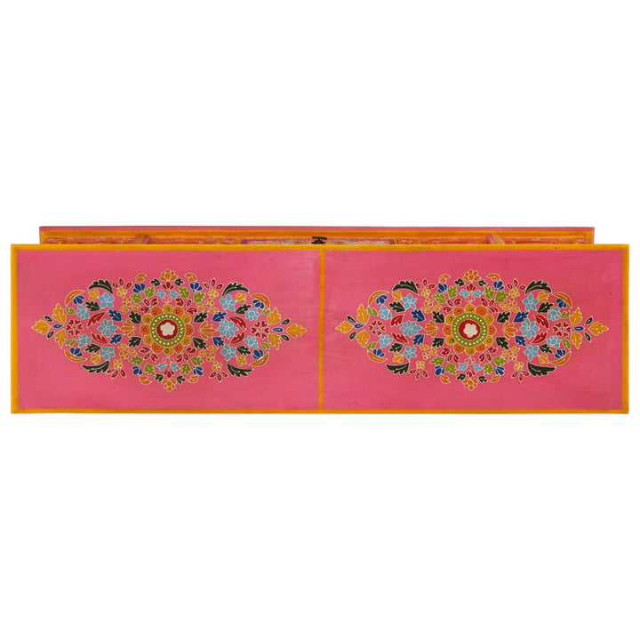 tv-bord 110x30x40 cm massivt mangotræ lyserød