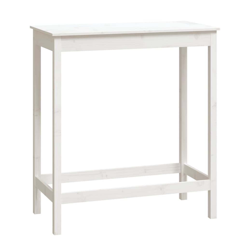 barbord 100x50x110 cm massivt fyrretræ hvid