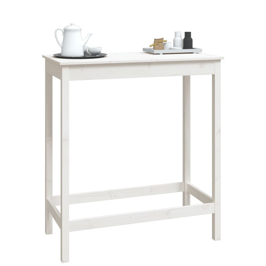 barbord 100x50x110 cm massivt fyrretræ hvid