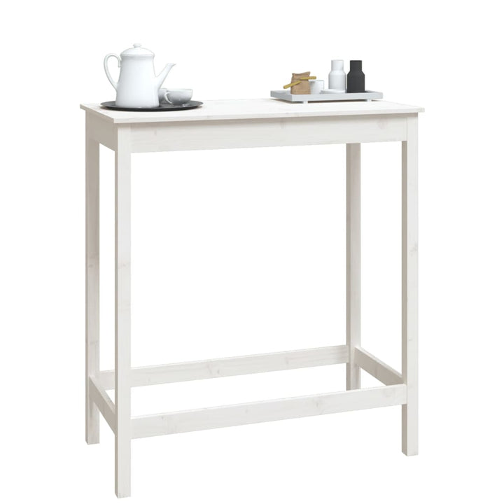 barbord 100x50x110 cm massivt fyrretræ hvid