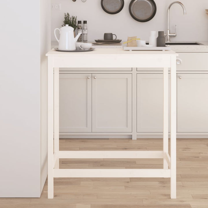 barbord 100x50x110 cm massivt fyrretræ hvid