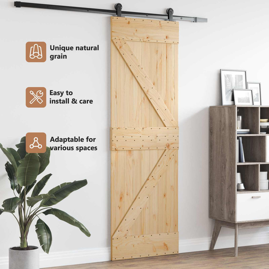 Dør NARVIK Naturfarvet 70 x 210 cm Massivt Fyrretræ